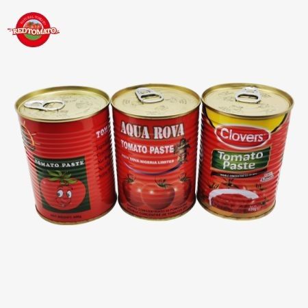 400g pasta de tomate enlatada fácil de abrir a tampa duplo concentrado China fábrica de produção preço da fábrica