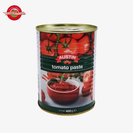 425g Pasta de tomate enlatada em lata com conveniente tampa fácil e aberta 30%-100% de pureza
