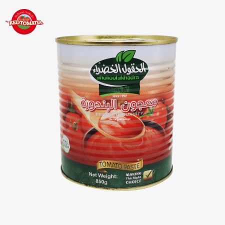 Pasta de tomate enlatada ISO 850g por lata com tampa aberta fácil 30%-100% de pureza