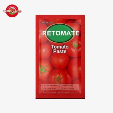 Pasta de tomate de saqueta plana vermelha 80g para uso e armazenamento sem esforço