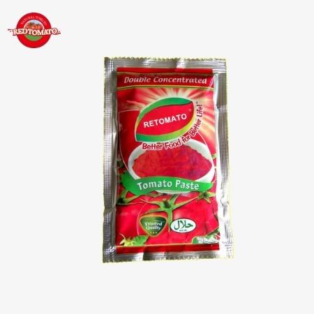 China Produção Fábrica Preço 100g Flat Sachet Tomato Pasta 30%-100% Pureza Doce e Ácido Sabor
