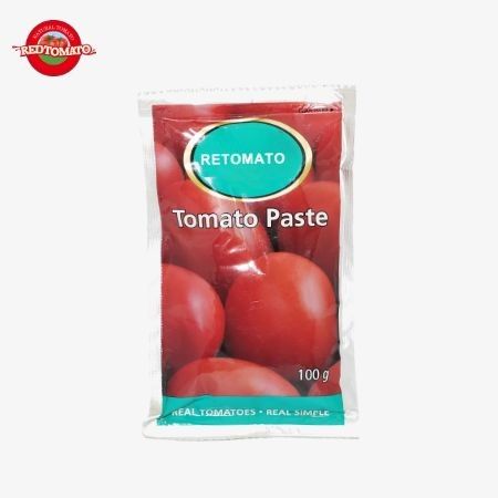 China Produção Fábrica Preço 100g Flat Sachet Tomato Pasta 30%-100% Pureza Doce e Ácido Sabor