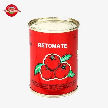400g pasta de tomate enlatada 30%-100% de pureza com tampa aberta e dura perfeita para armazenamento