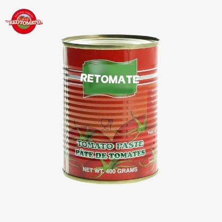 400g pasta de tomate enlatada 30%-100% de pureza com tampa aberta e dura perfeita para armazenamento