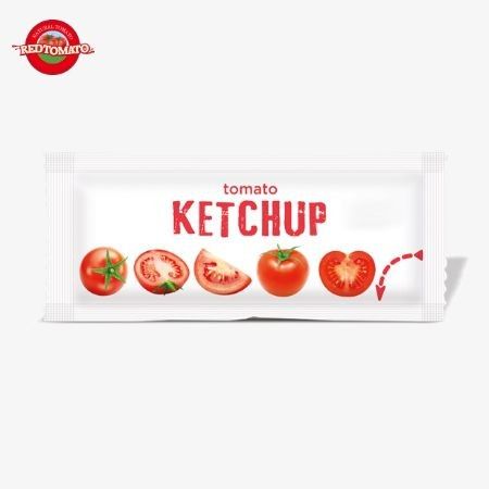 Saco de ketchup doce e azedo, 18 gramas de tomate natural puro para molho.