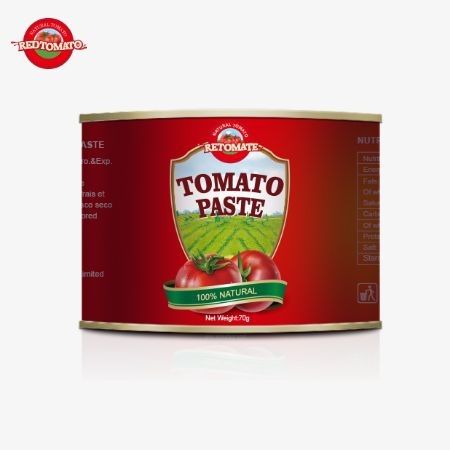 Convenientemente embalado 70g lata de pasta de tomate doce e azedo com design de tampa dura e fácil de usar