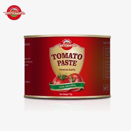 Concentrado de tomate em lata de qualidade superior em lata de 70 g com tampa fácil de abrir