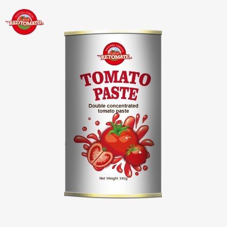 140g lata de pasta de tomate apresentando a nossa nova qualidade superior e excepcionalmente conveniente