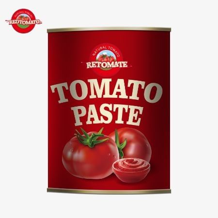 198 g de pasta de tomate enlatada produzida de acordo com as normas de produção ISO HACCP BRC e FDA