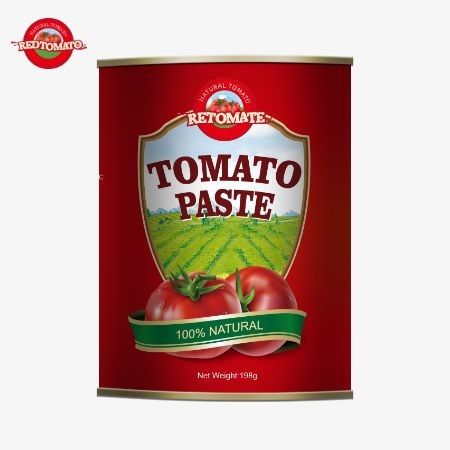 198 gramas de pasta de tomate enlatada produzida de acordo com as normas de produção ISO HACCP BRC e FDA