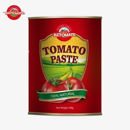 Conforme as normas ISO HACCP e BRC bem como as normas de produção da FDA 198g de pasta de tomate enlatada
