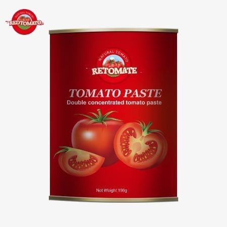 Conforme as normas ISO HACCP e BRC bem como as normas de produção da FDA 198g de pasta de tomate enlatada