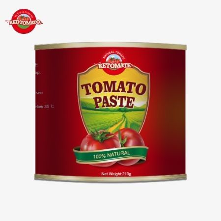 Esta pasta de tomate de 210g é fabricada em conformidade com os padrões de produção ISO, HACCP BRC e FDA