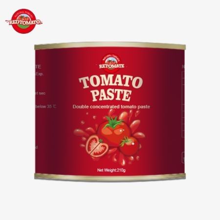 210g de pasta de tomate em lata está em conformidade com as normas de produção estabelecidas pela ISO HACCP BRC e FDA