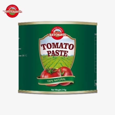 China Factory OEM 210g pasta de tomate de lata Os padrões de produção estabelecidos pela ISO HACCP e FDA
