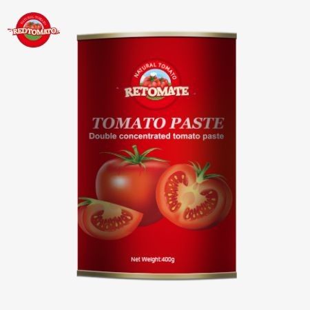 400g de pasta de tomate está em conformidade com as normas de produção da ISO, HACCP BRC e FDA