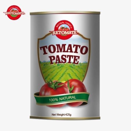 A pasta de tomate enlatada de 425g atende aos padrões globais estabelecidos pela ISO HACCP BRC e pela regulamentação da FDA