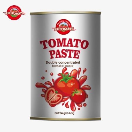 A pasta de tomate em lata de 425g está em conformidade com os padrões mundiais estabelecidos pela ISO HACCP BRC e regulamentos da FDA.