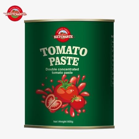 800g de pasta de tomate enlatada cumpre estritamente uma ampla gama de normas internacionais de qualidade e segurança
