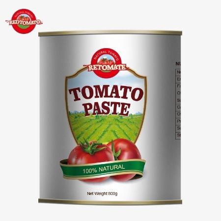 A nossa pasta de tomate em lata de 800g adere aos padrões internacionais de qualidade estabelecidos pela ISO HACCP BRC e FDA