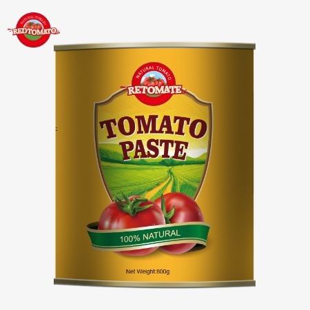 A nossa pasta de tomate em lata de 800g cumpre os padrões internacionais de qualidade ISO HACCP BRC e FDA