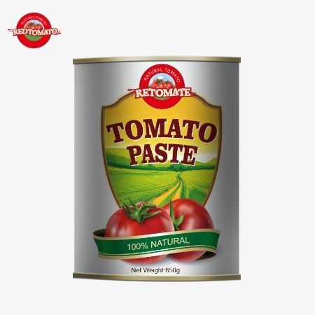 850g Concentrado de pasta de tomate em lata Fabricante de pasta de tomate de lata de alta qualidade