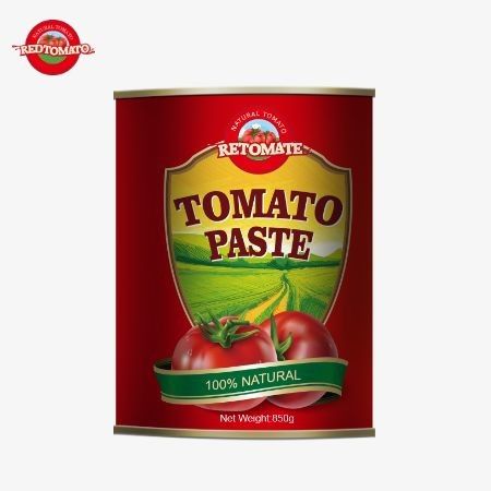 Fabricado na China 850g Pasta de tomate enlatada de qualidade superior Com orgulho, apresenta uma concentração de Brix de 28/30%