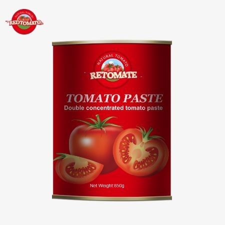 Qualidade superior 850g Pasta de tomate enlatada orgulhosamente ostenta uma concentração de 28/30% Brix