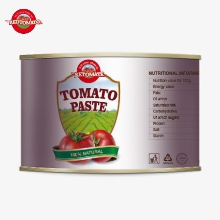 Produto de tomate enlatado de 2200g de alta qualidade Halal-certificado para cozinha muçulmana africana com 28-30% de tomate passado concentrado
