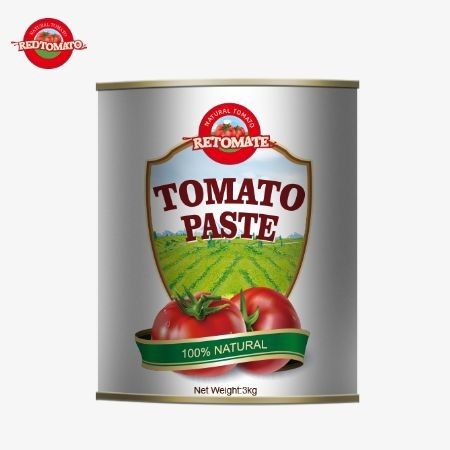 Pasta de tomate enlatada de 3kg com 28-30% Brix e certificação ISO para catering e atacado