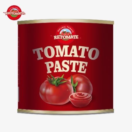 4500g de pasta de tomate enlatada atende às normas ISO HACCP e BRC, bem como às normas de produção da FDA