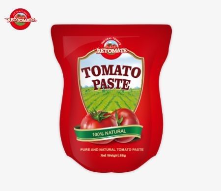 56 g Saquete de Stand / Saco Flat Tomate Paste Concentração 28-30%/22-24%/18-20%