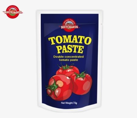 70 g Pasta de Tomate em Saquete Erguido Saquete Plano Brix 28-30% 22-24% 18-20% Concentração