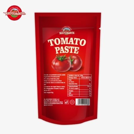 100g de pasta de tomate de alta qualidade de uma fábrica de renome na China.