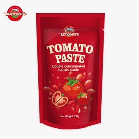 Pasta de tomate 100% pura em sachet de tomate de tomate com tamanhos de 100g