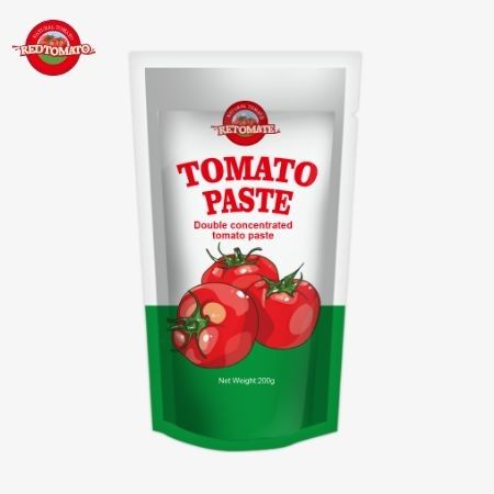 O saco de pasta de tomate de 200g atende aos padrões ISO HACCP e BRC garantindo a conformidade com os preços de fábrica