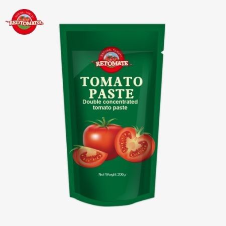 O saco de pasta de tomate de 200g atende às normas ISO HACCP e BRC, garantindo o cumprimento dos preços de fábrica