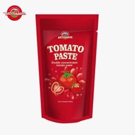 O saco de pasta de tomate de 200g cumpre com os padrões ISO HACCP e BRC, garantindo a conformidade com os preços de fábrica