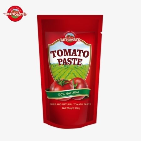 O saco de pasta de tomate de 200g atende às normas ISO HACCP e BRC, garantindo o cumprimento dos preços de fábrica