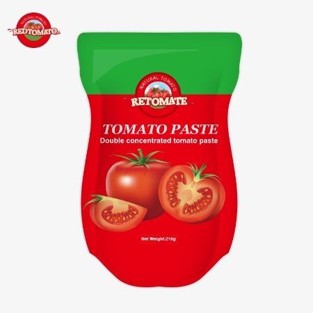 A produção de pasta de tomate em sachet de 210g está em conformidade com as normas ISO HACCP BRC e FDA