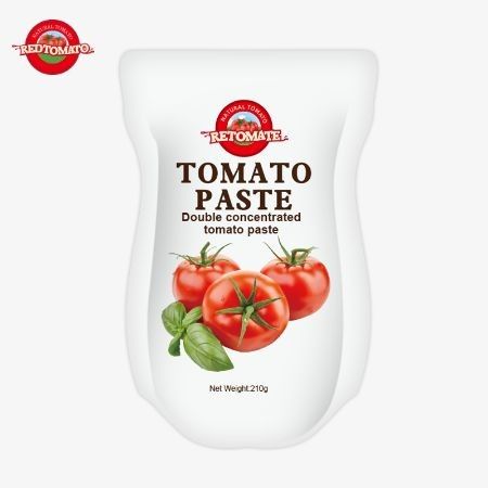 A fabricação de pasta de tomate de sachet de 210g está em conformidade com as normas de produção ISO HACCP BRC e FDA