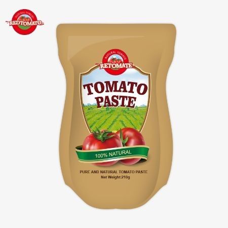 A produção de pasta de tomate em sachet de 210g atende às normas ISO HACCP BRC e FDA