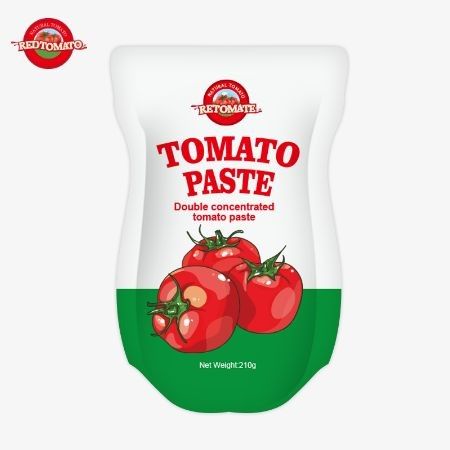 A pasta de tomate em sachet de 210g atende às normas de produção ISO HACCP BRC e FDA