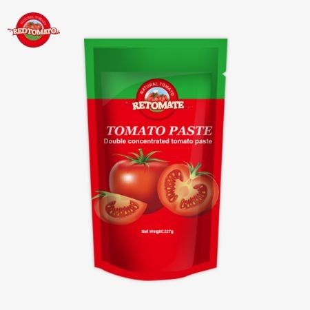 Pasta de tomate ISO Pouch 227g Pasta de tomate tripla concentrada com níveis de pureza de 30% a 100%