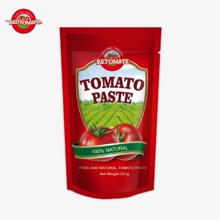 Paste de tomate ISO 227g Paste de tomate duplo concentrado com níveis de pureza variando de 30% a 100%