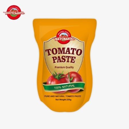 250g de pasta de tomate em saquinho de pé doce e azedo, com 30%-100% de pureza