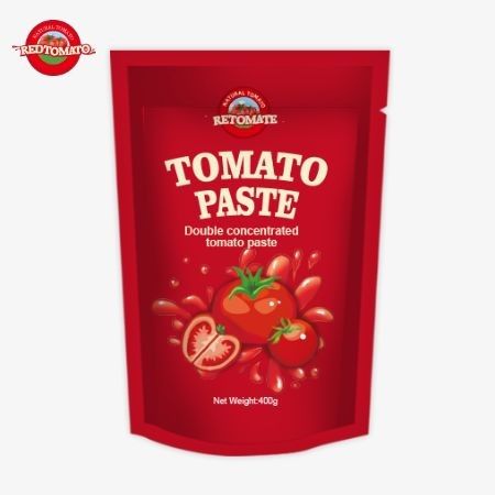 400g de pasta de tomate em sachet de pé conveniente e saborosa com pureza que varia de 30% a 100%