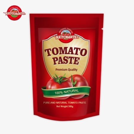 O saco de pasta de tomate de 500g proporciona uma embalagem conveniente e um sabor delicioso