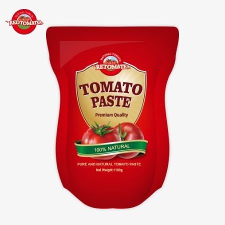 1100g Saquete de pasta de tomate em pé atende às normas ISO HACCP e BRC para conformidade com os preços de fábrica