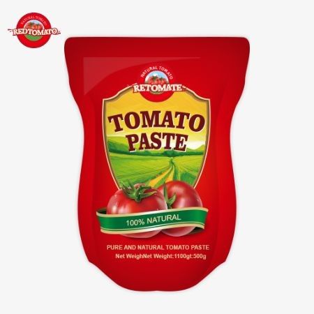 O saco de pasta de tomate de 1100g atende aos padrões ISO, HACCP e BRC para conformidade com os preços de fábrica